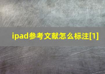 ipad参考文献怎么标注[1]